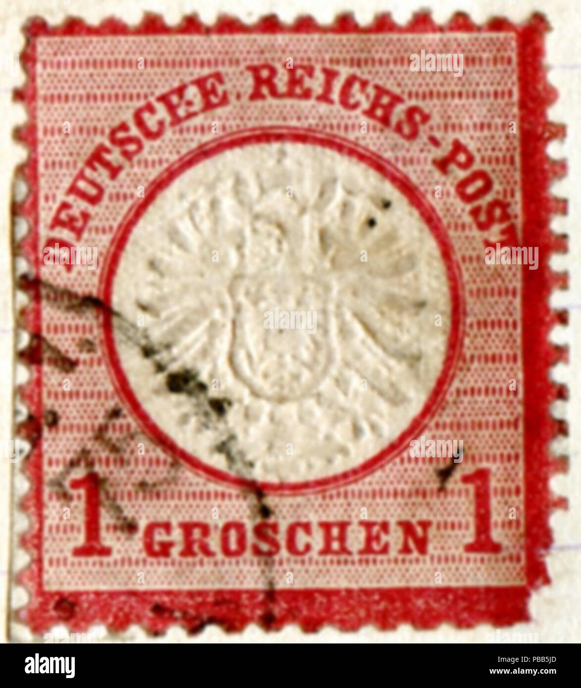 . English: German Reichspost postage stamp, '1 Groschen' . between 1870 and 1890 1101 Niemcy-1groschen Stock Photo