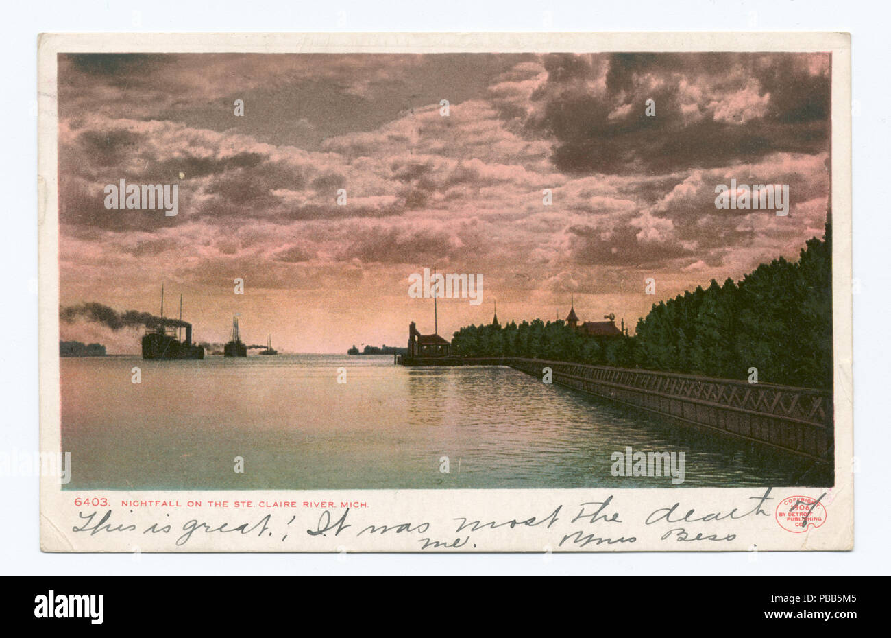 Steamer, City of Toledo Postcard. ca. 1904, Steamer