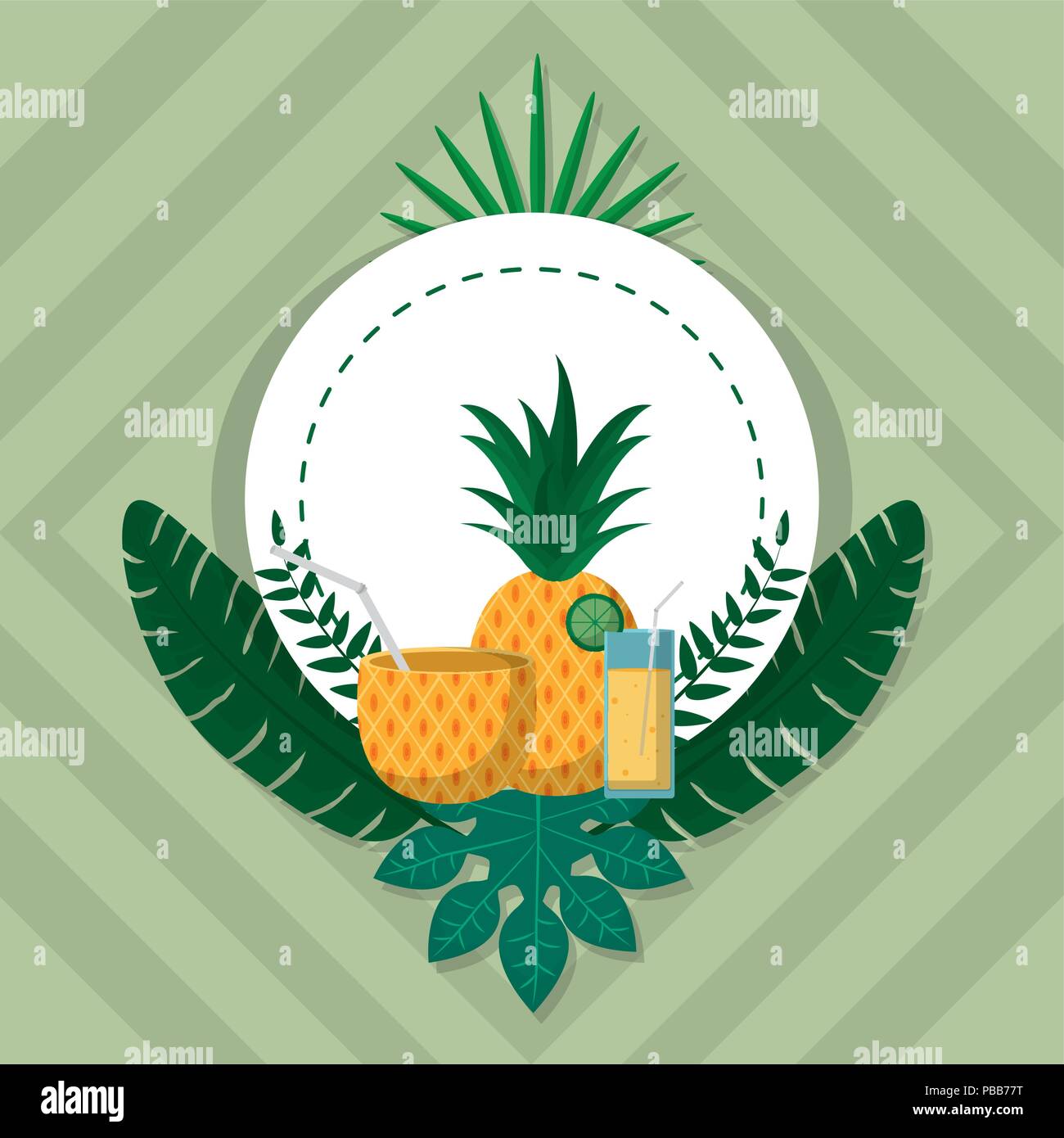 Tropical leaves frame Stock Vector Image & Art - Alamy