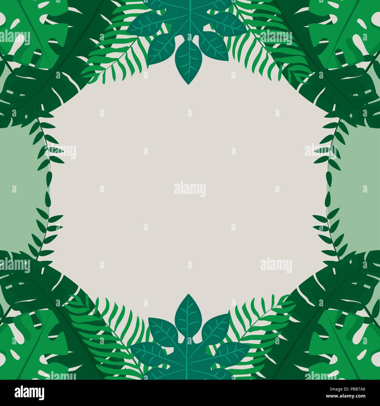 Tropical leaves frame Stock Vector Image & Art - Alamy