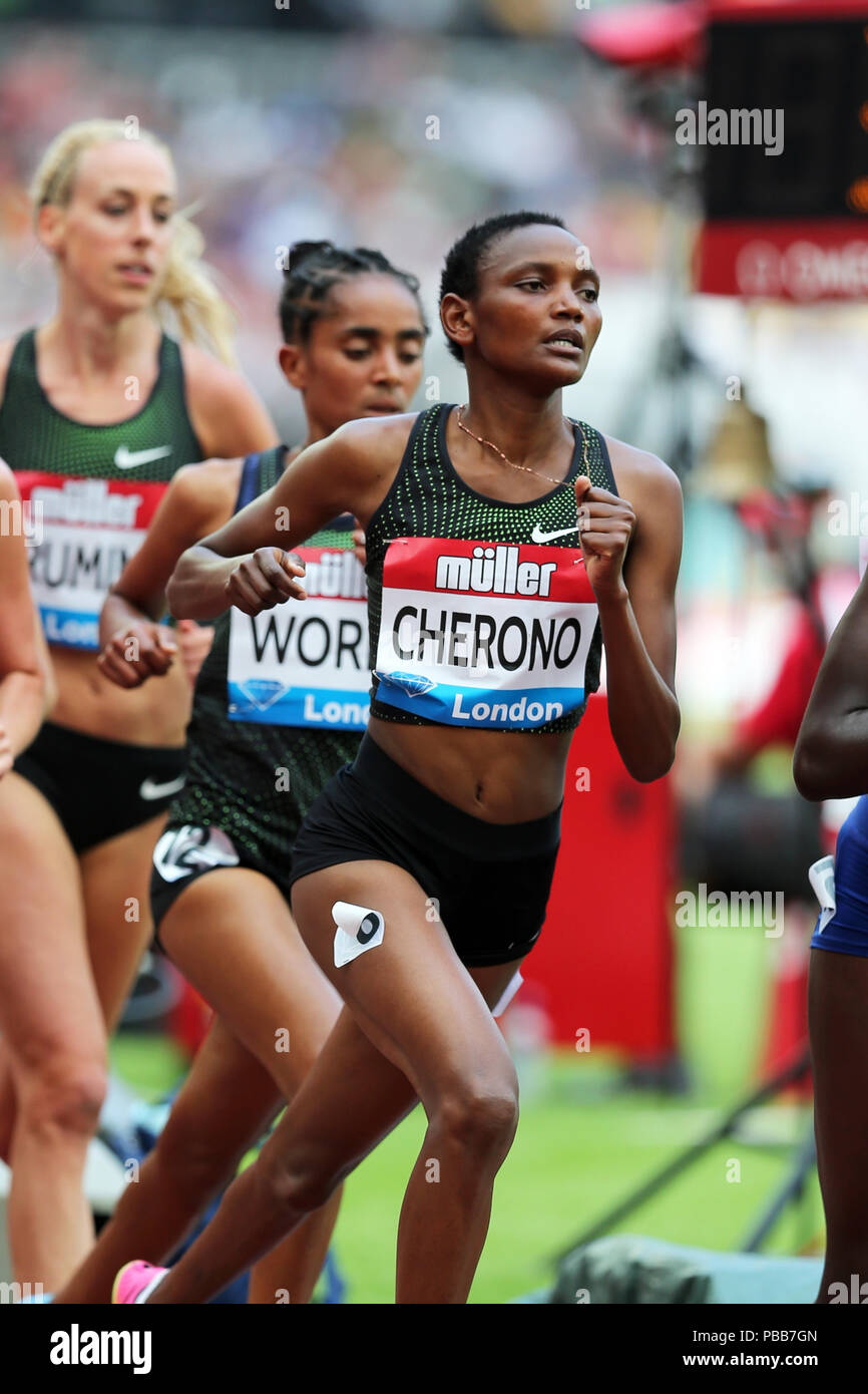 Eva CHERONO Kenya competing in the Women s 3000m Final at the 2018 IAAF Diamond League Anniversary Games Queen Elizabeth Olympic Park Stratford London UK Stock Photo Alamy