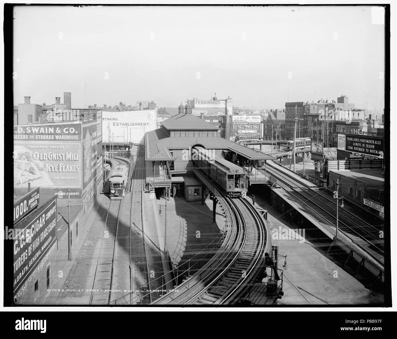 1118 Northbound train at Dudley Street Terminal, circa 1904 Stock Photo Alamy