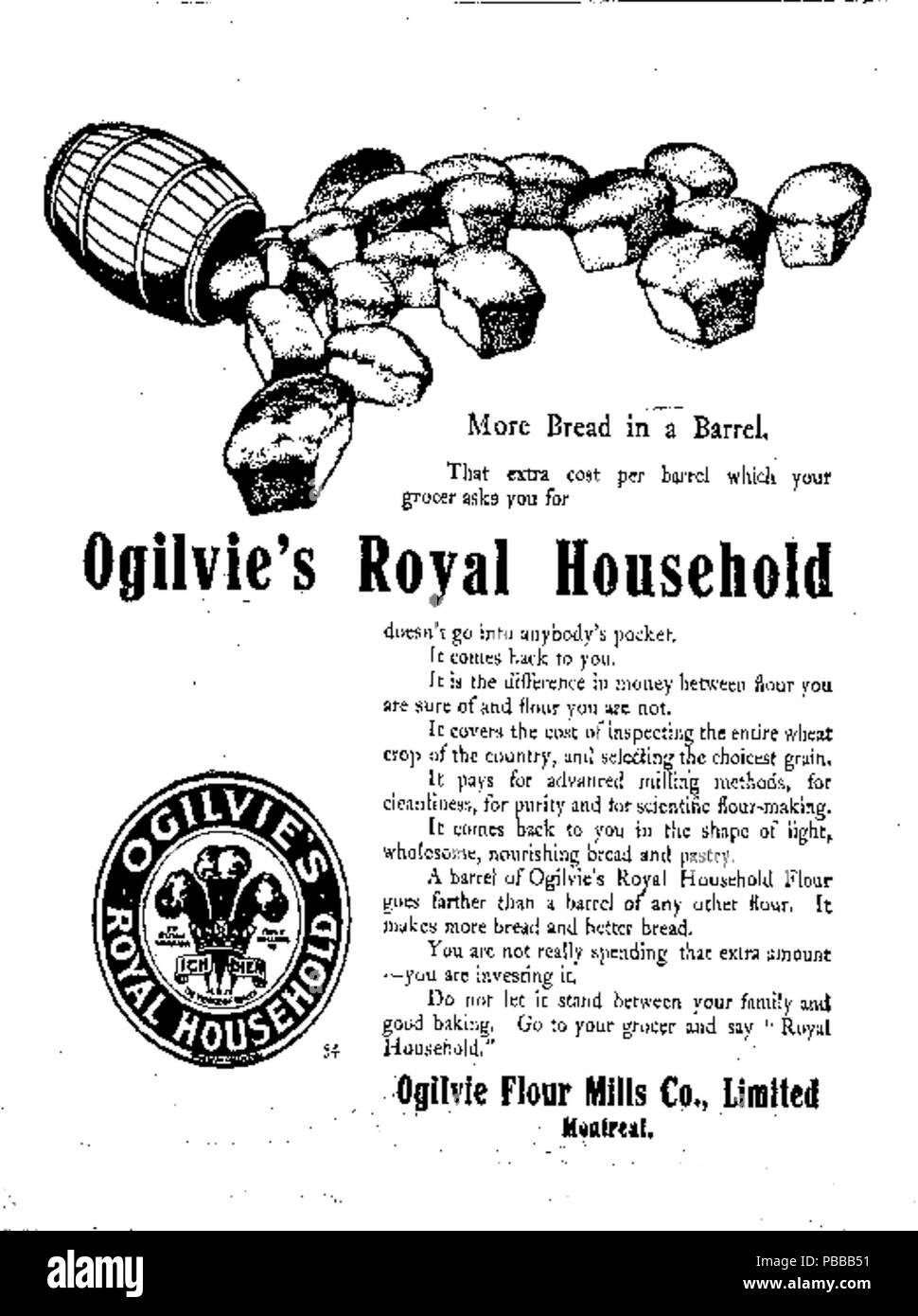 1128 Ogilvie Royal Household flour ad 1908 Stock Photo