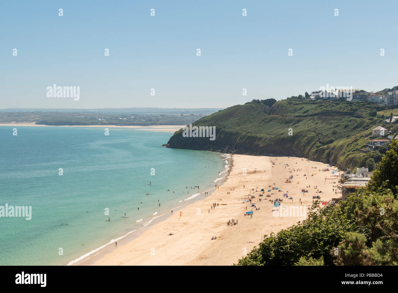 Views of Carbis Bay, Cornwall, from the South west Coast Path Stock Photo