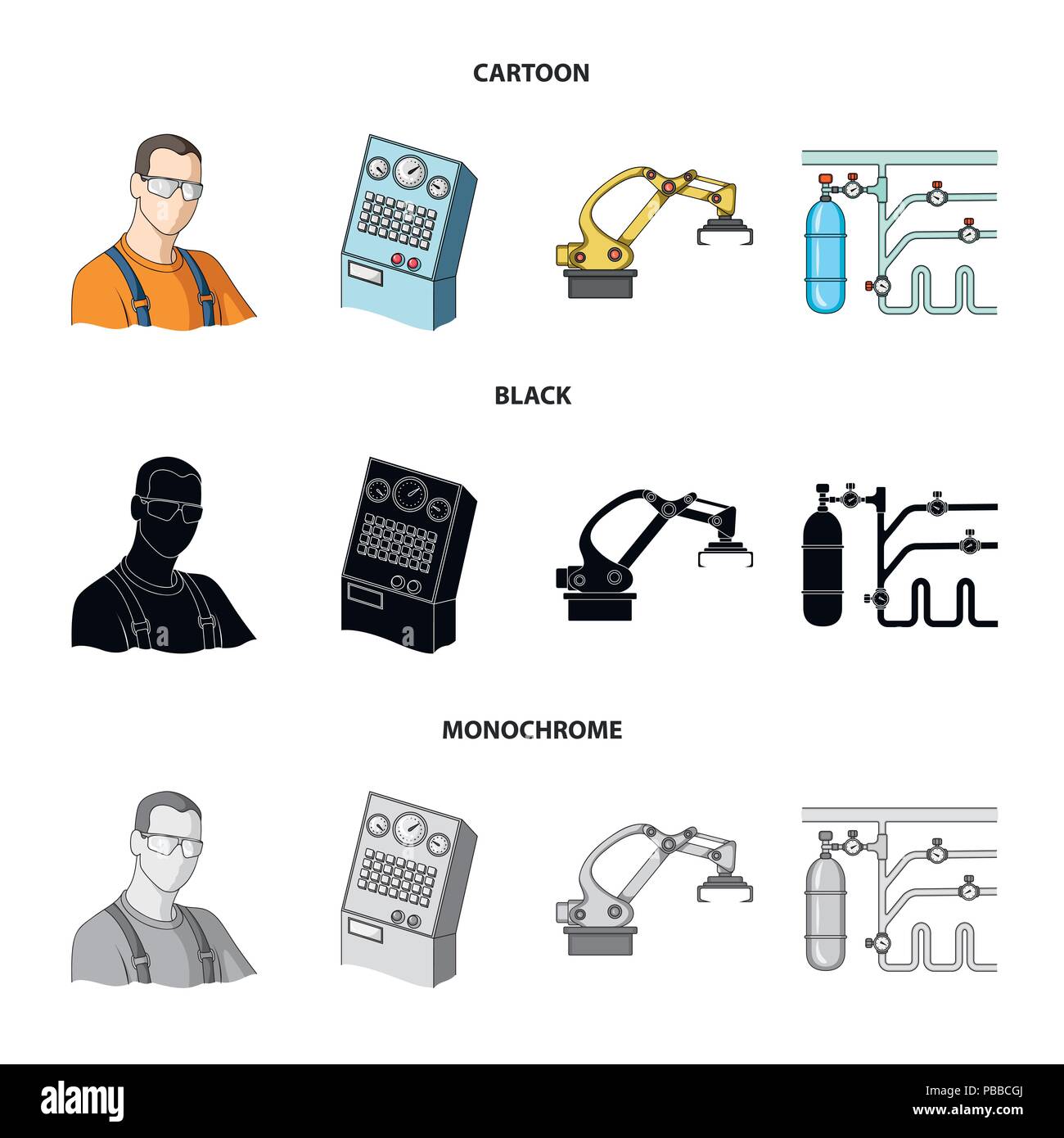 Modern equipment and other icon in cartoon,black,monochrome style