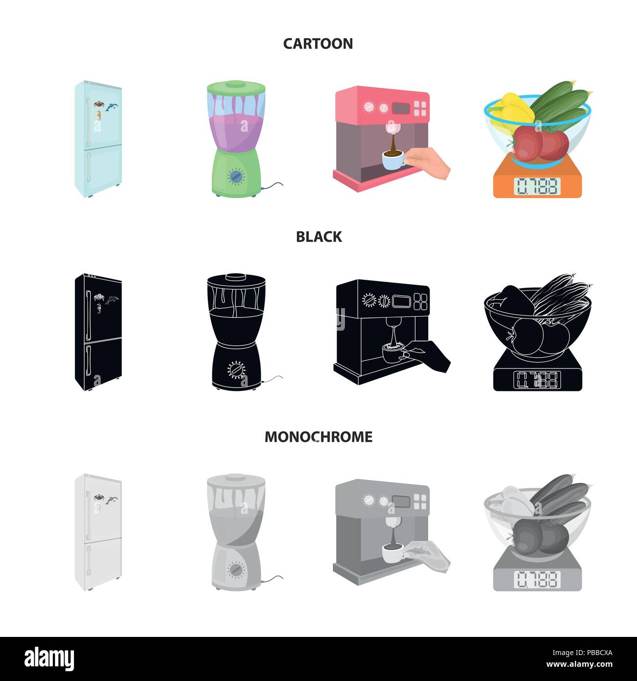 kitchen, refreshment, restaurant and other icon in cartoon,black ...