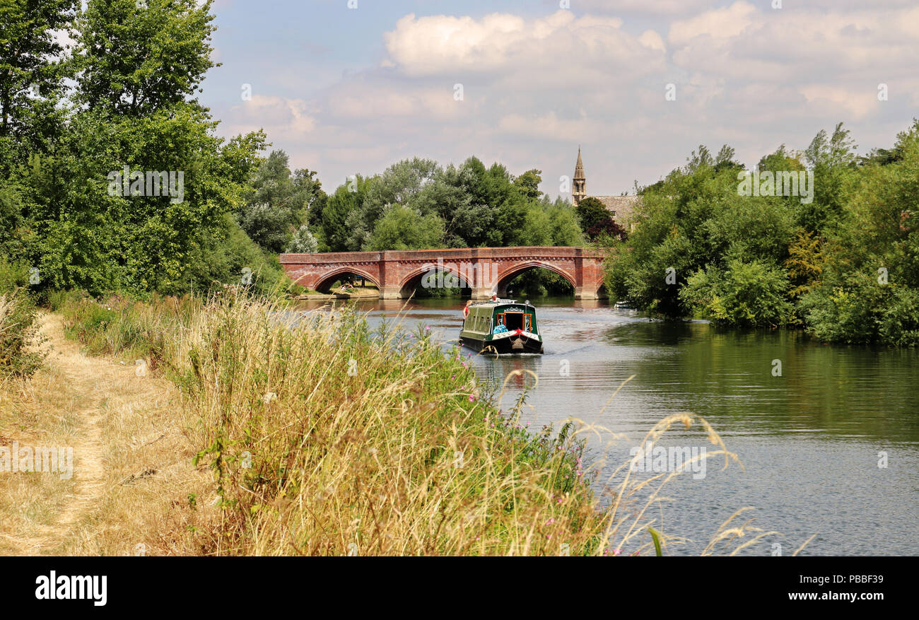 The River Thames at Clifton Hampden in England with Church in the background Stock Photo