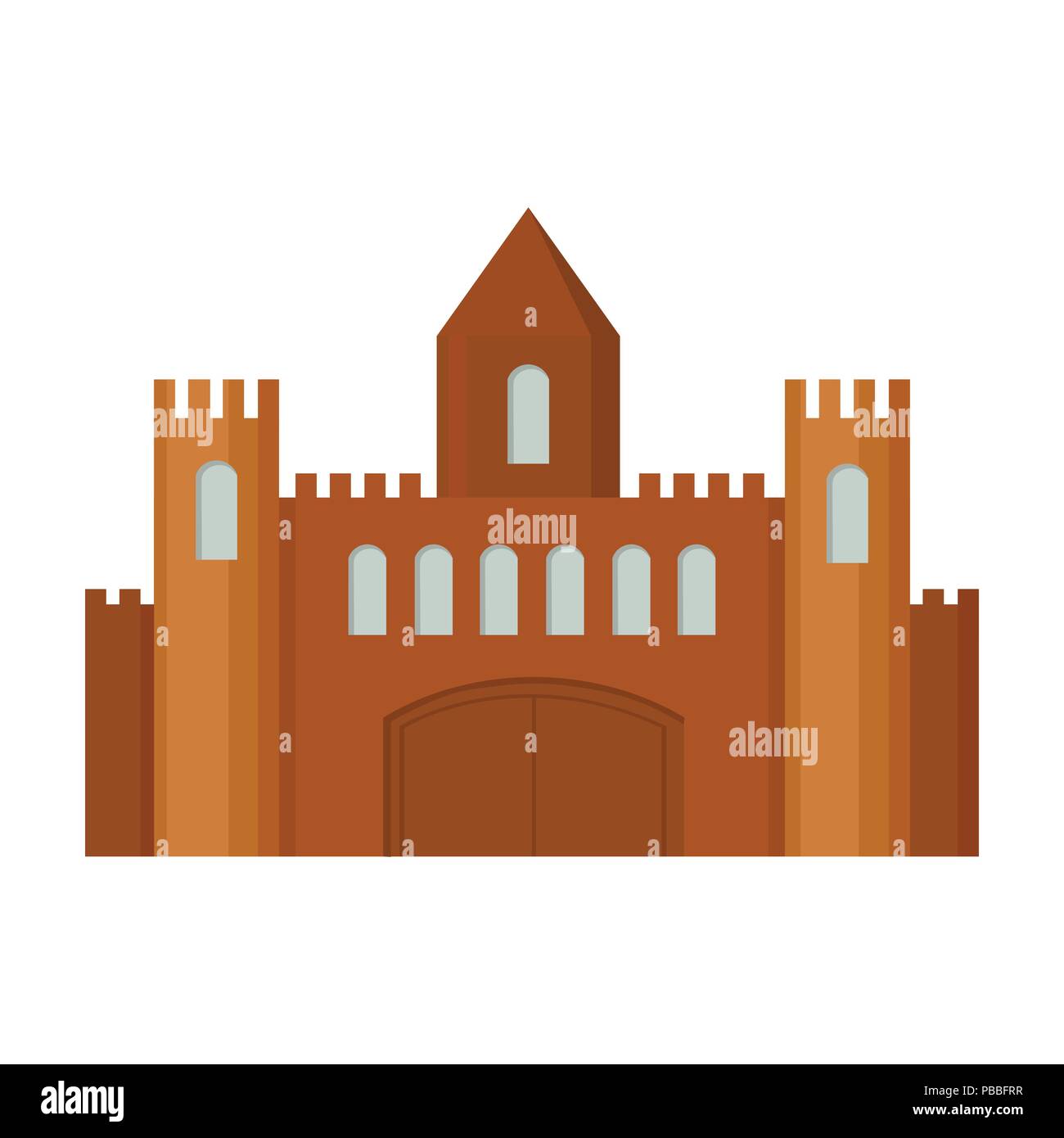Castle icon cartoon. Single building icon from the big city ...