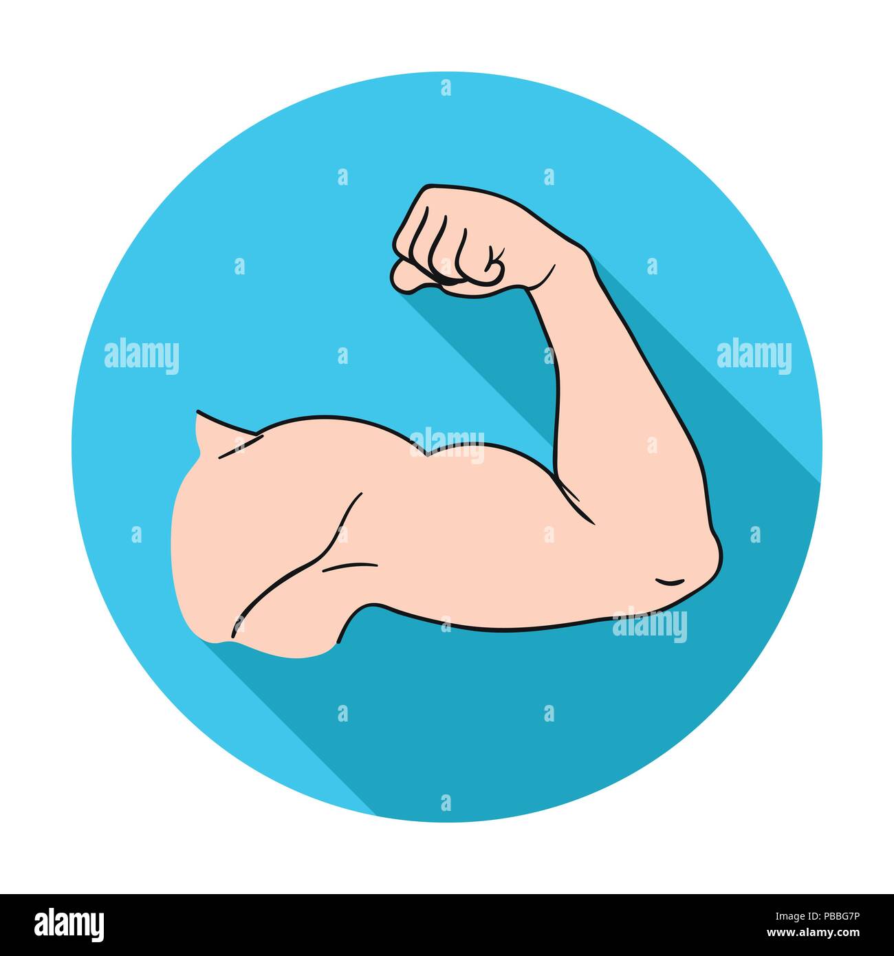 Biceps icon in flat style isolated on white background. Sport and ...
