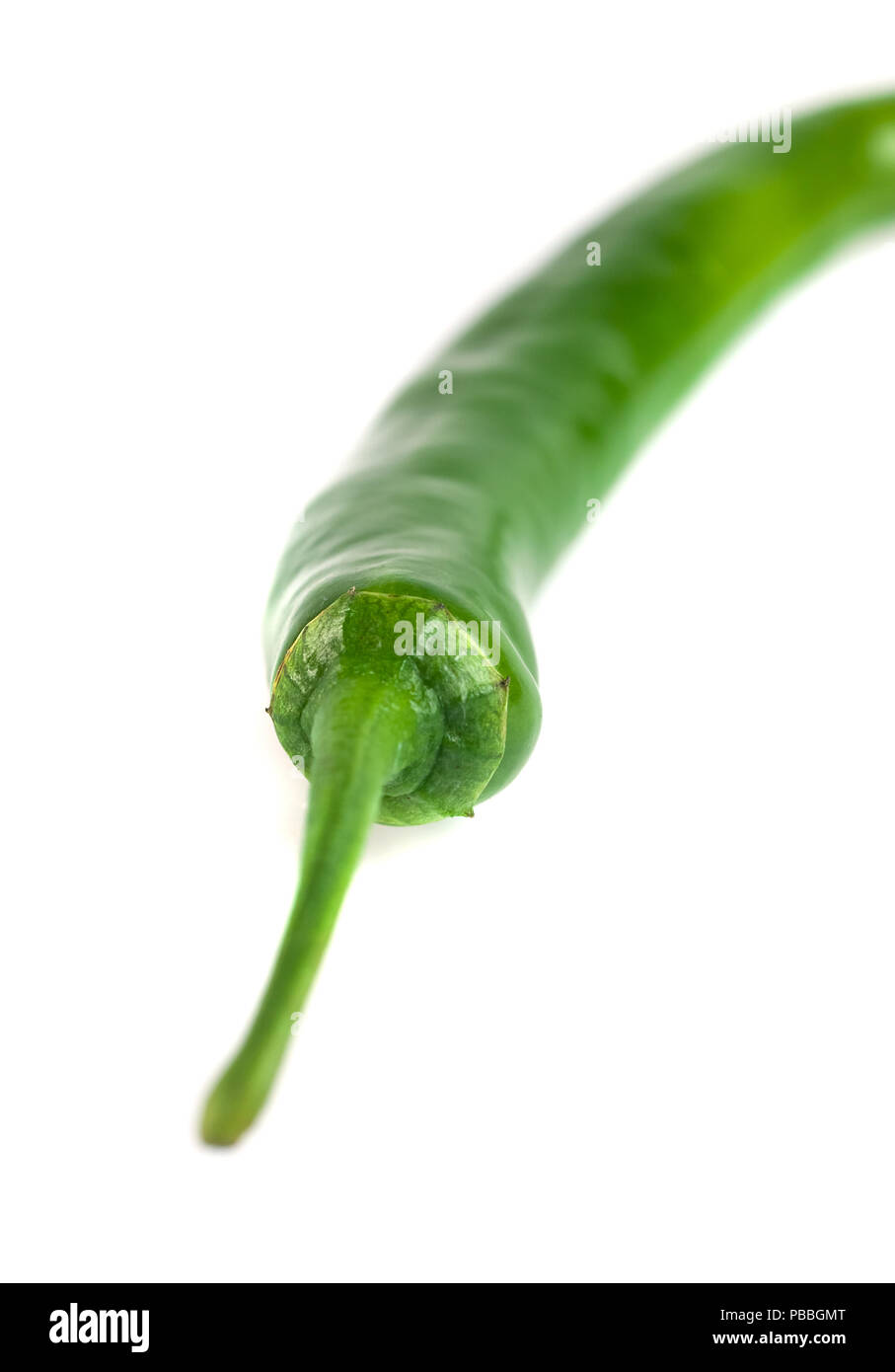 Green ripe chili hot pepper isolated on white background Stock Photo ...