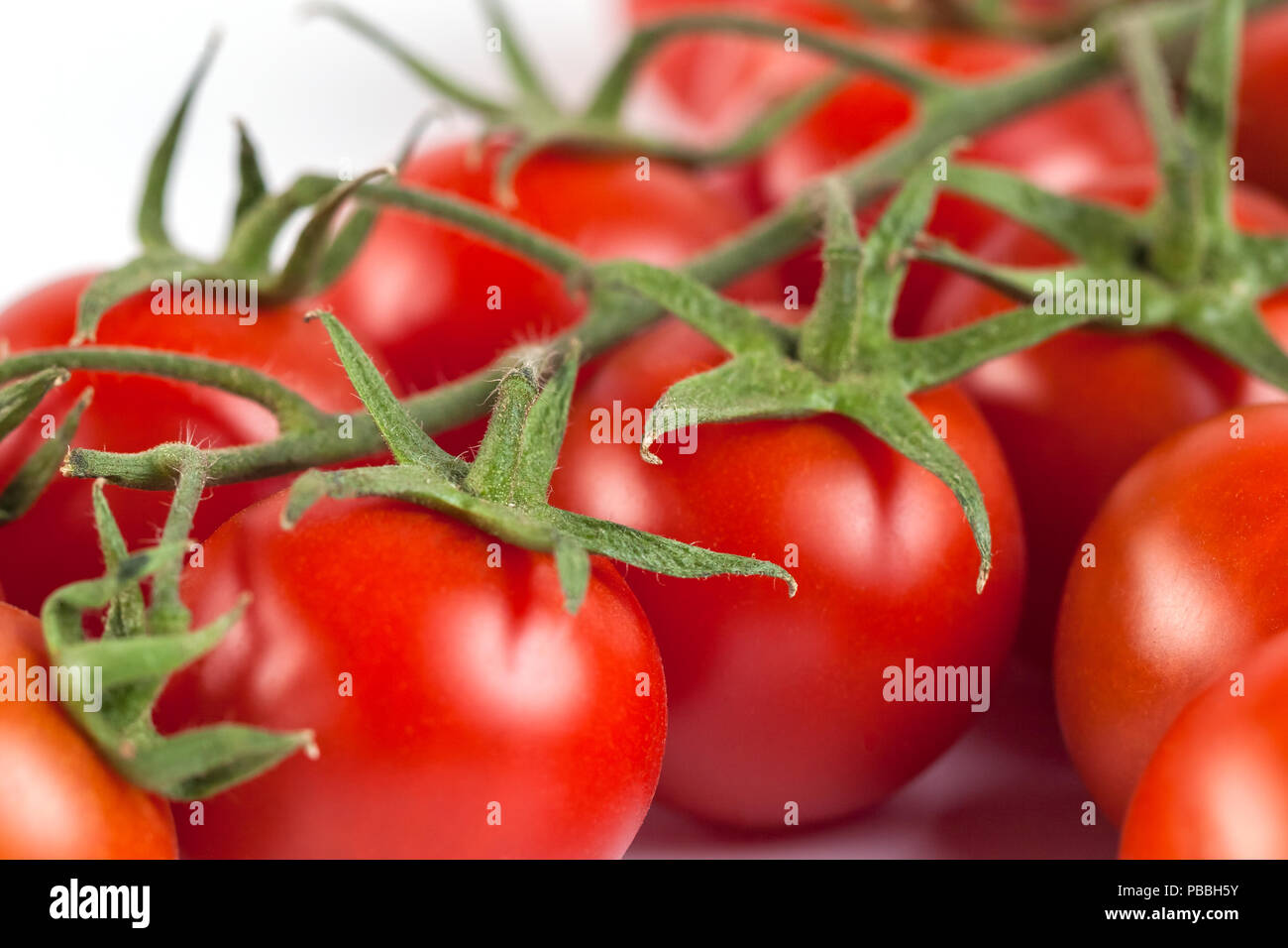 Bunch of red tasty fresh tomatos on the white background Stock Photo ...