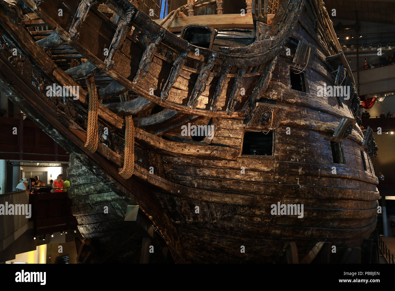 Vasa the Swedish Flagship of King of Sweden Gustavus Adolphus which foundered on her maiden journey on the 10 August 1628 Stock Photo