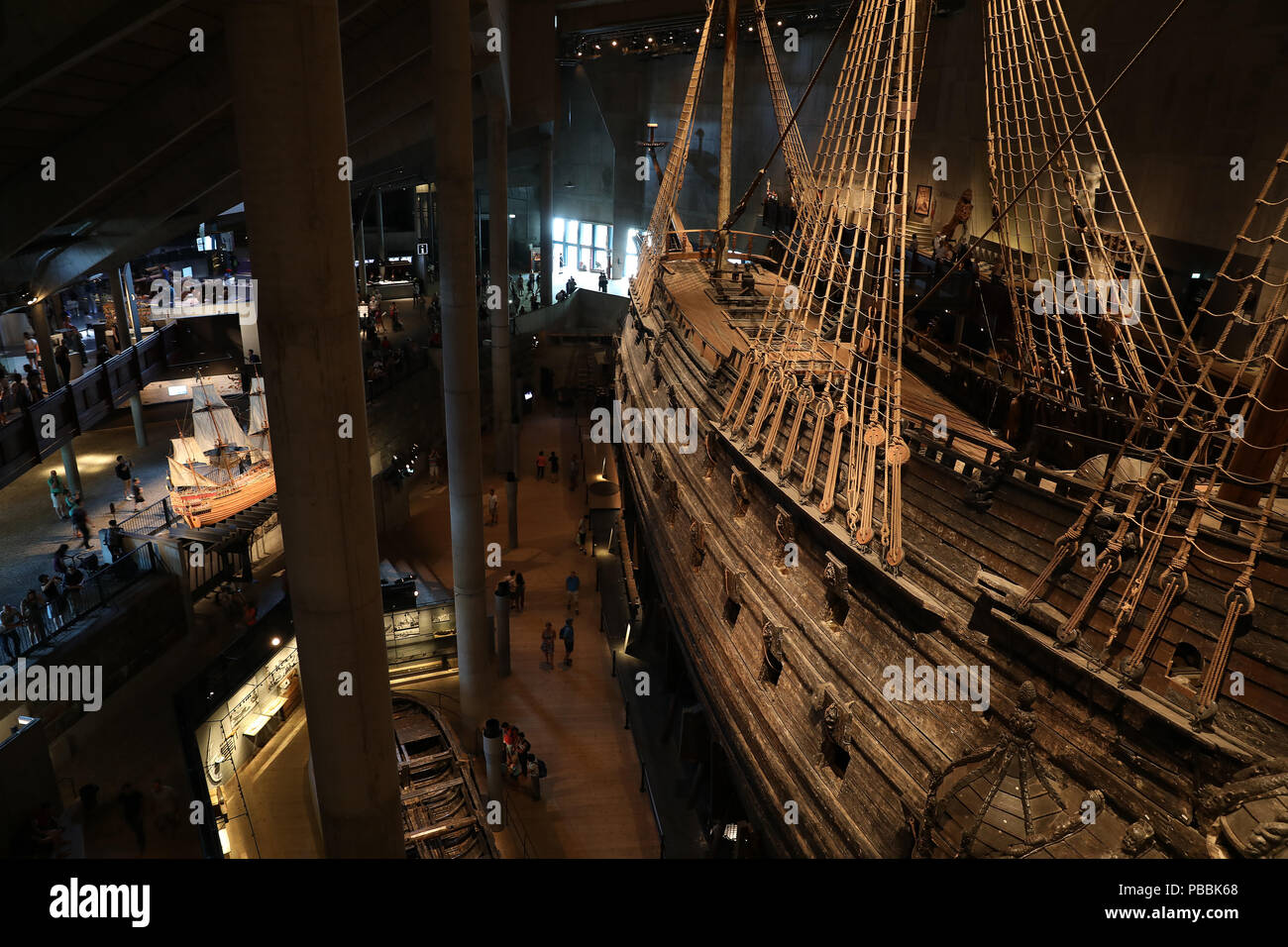 Vasa the Swedish Flagship of King of Sweden Gustavus Adolphus which foundered on her maiden journey on the 10 August 1628 Stock Photo