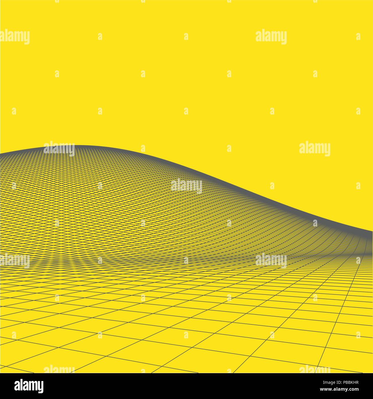 Abstract vector landscape background. Cyberspace grid. 3d technology ...