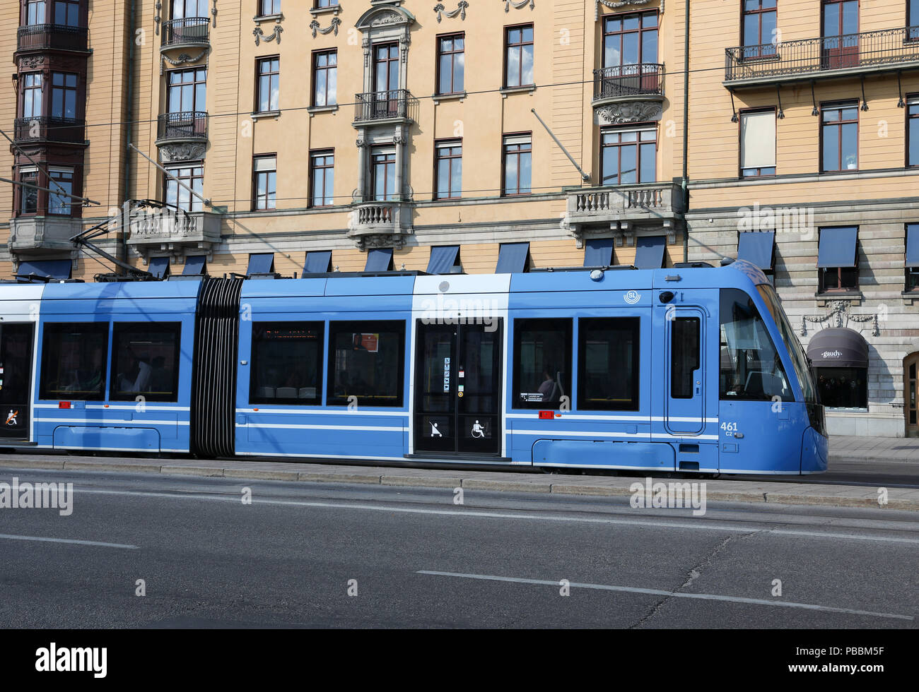 Stockholm tram, public transport in the Swedish capital Stock Photo
