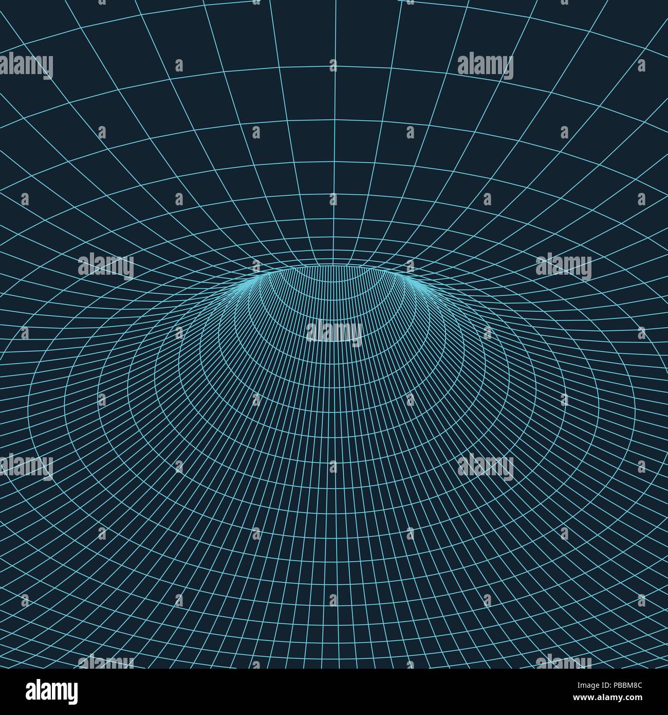 Wireframe mesh polygonal element. Torus with connected lines and dots. Vector Illustration . Stock Vector