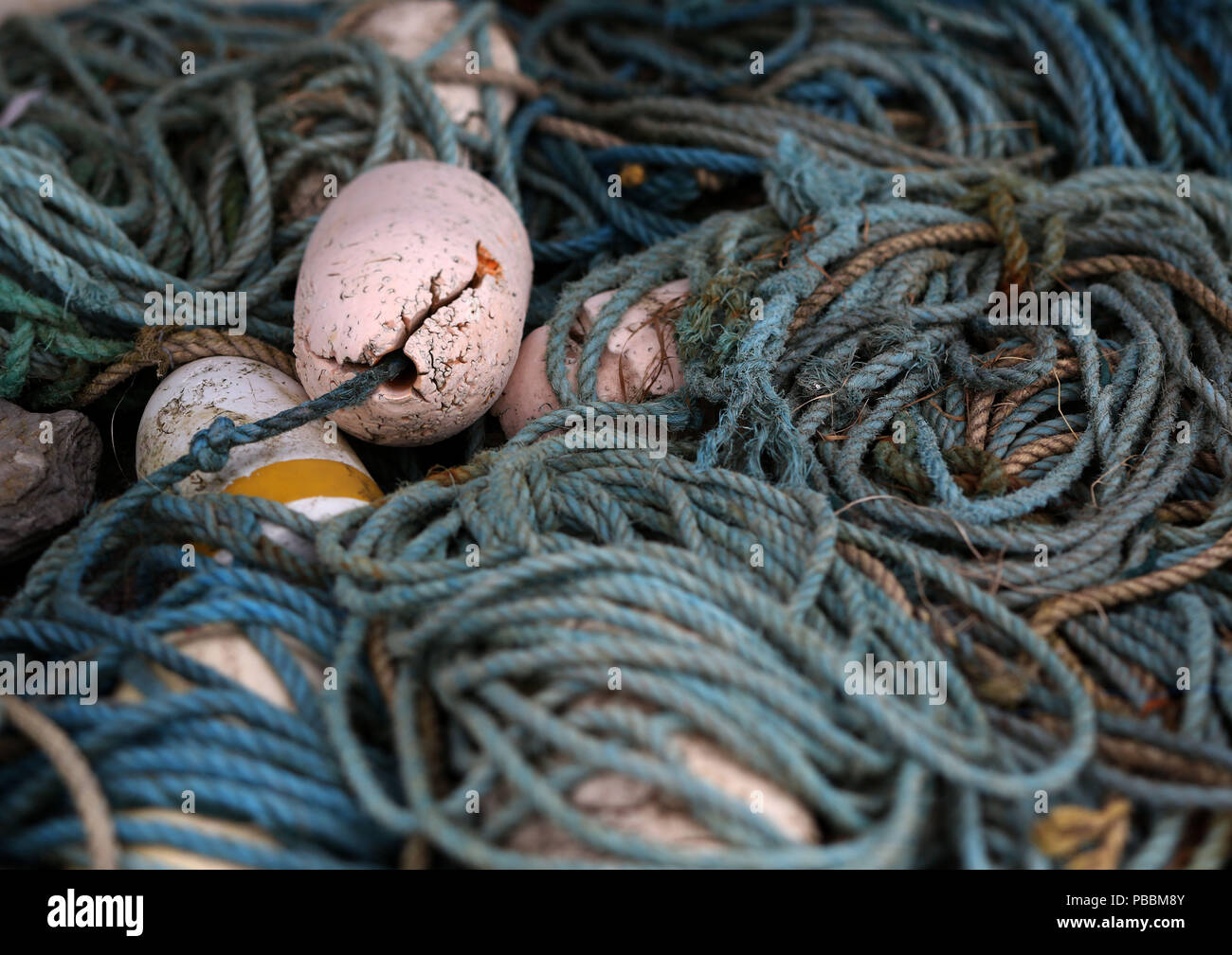 Fishing floats on rope hi-res stock photography and images - Alamy