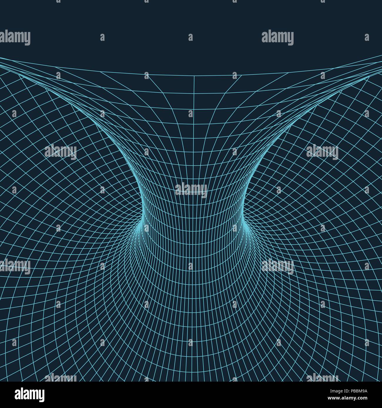Wireframe mesh polygonal element. Torus with connected lines and dots ...