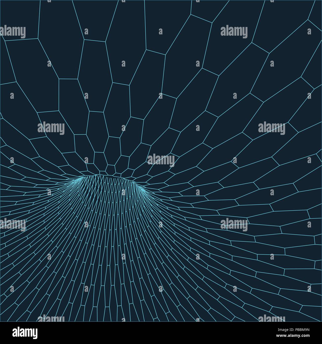 Wireframe mesh polygonal element. Torus with connected lines and dots ...