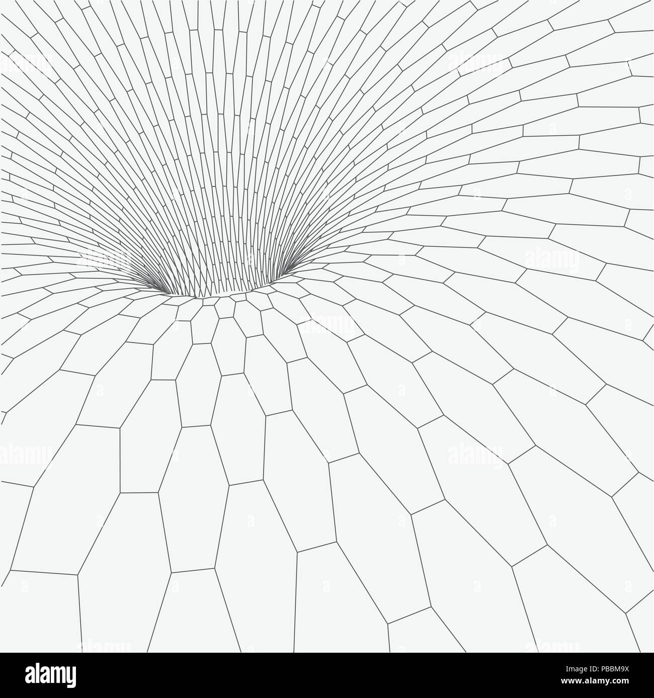 Wireframe mesh polygonal element. Torus with connected lines and dots. Vector Illustration . Stock Vector