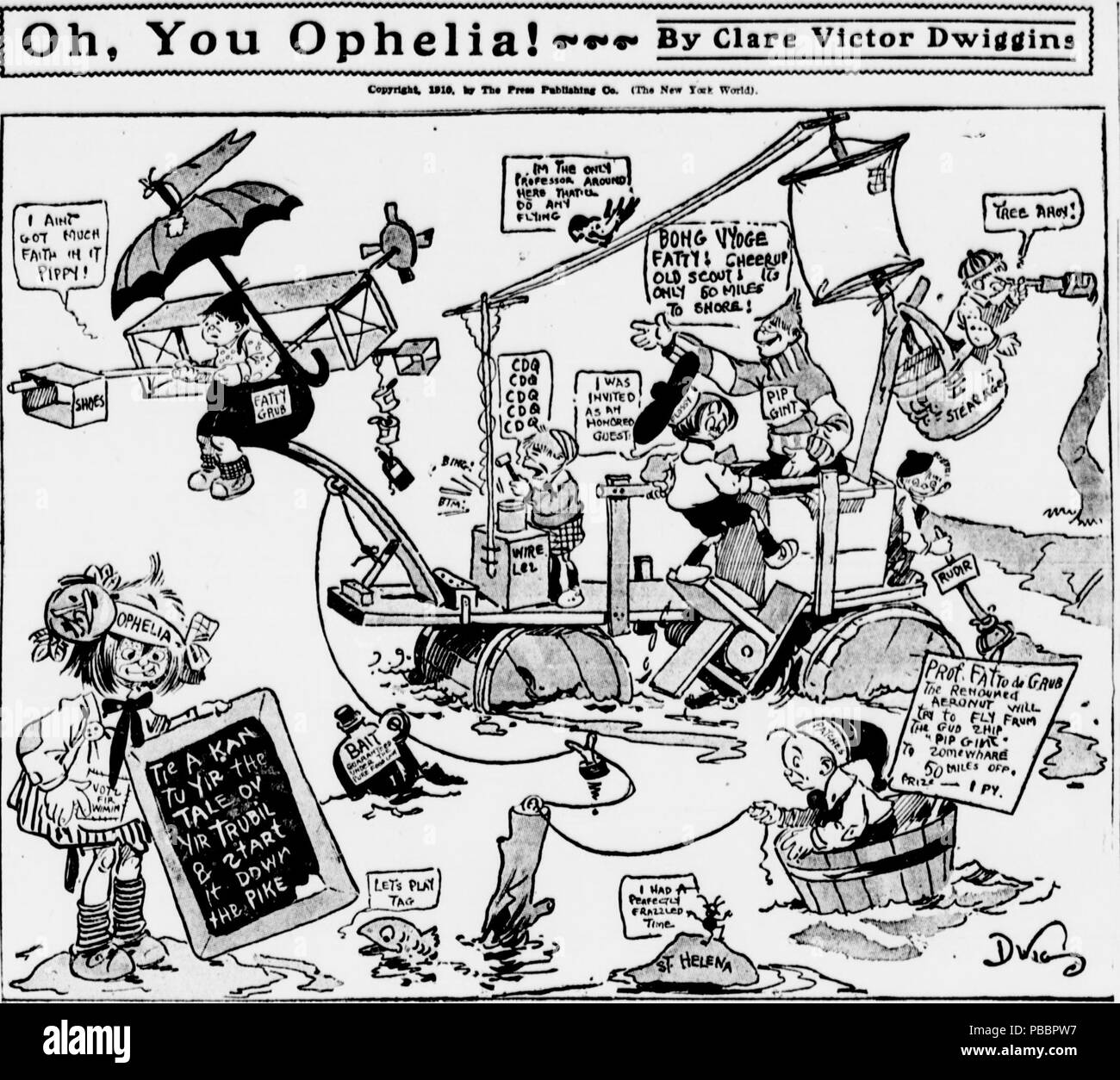 1128 Oh, You Ophelia! (Dwig cartoon - December 1, 1910) Stock Photo
