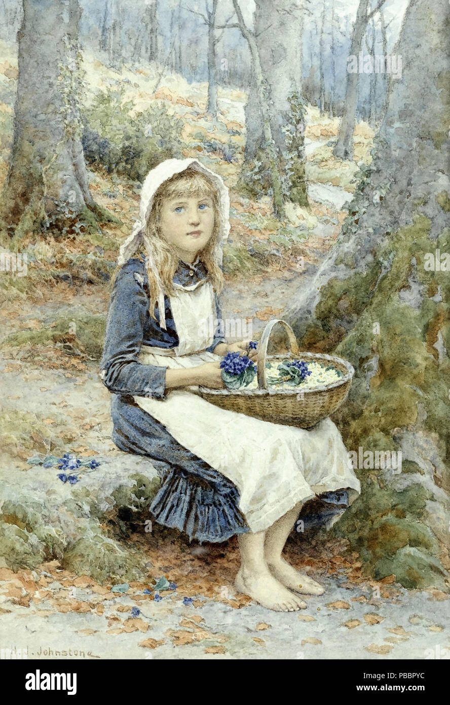 Johnstone Henry James Woodland Flowers Stock Photo Alamy