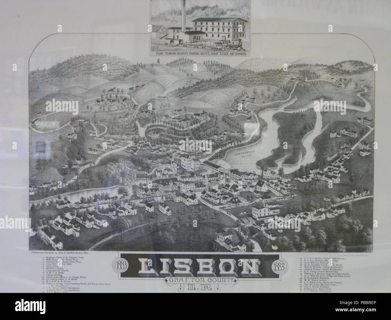 1132 Old Map of Lisbon NH Stock Photo Alamy