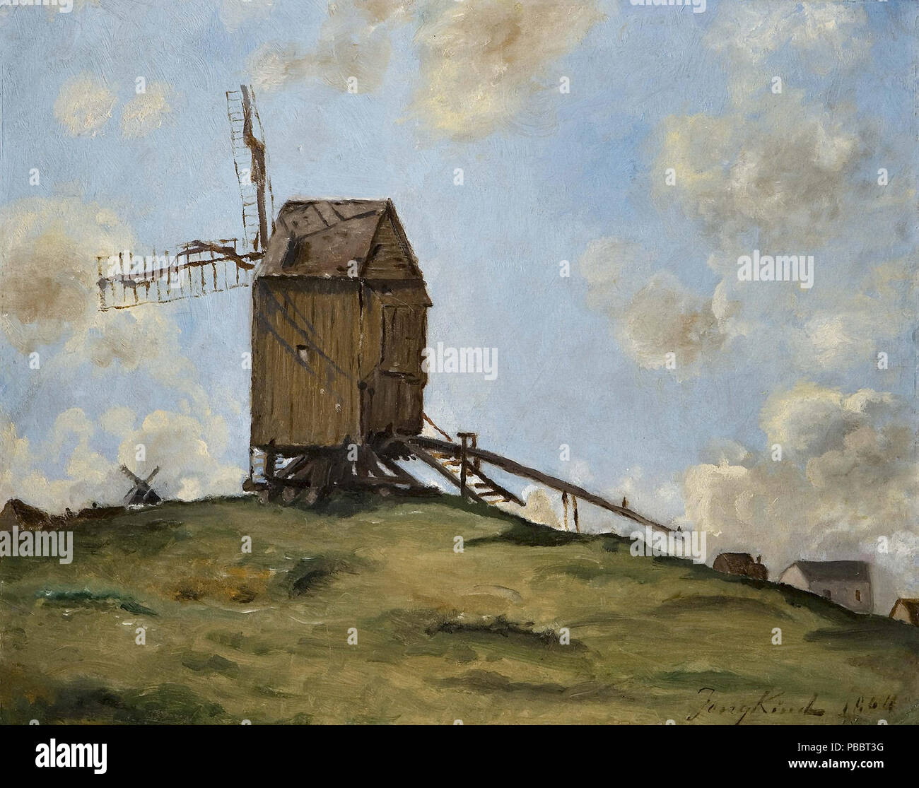 Jongkind Johan Barthold Molen in Een Dorpslandschap Stock Photo Alamy