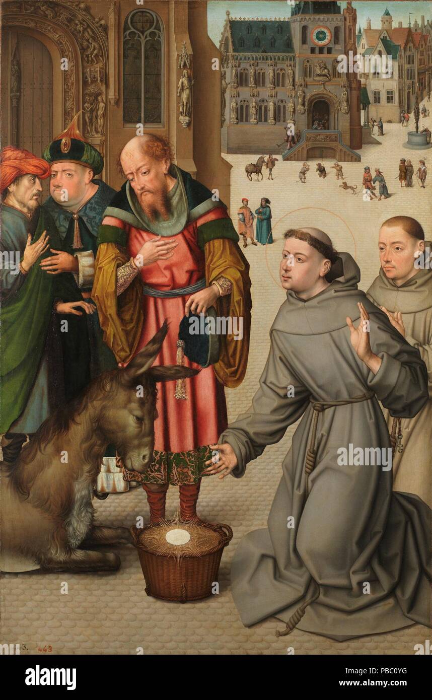 Anonymous / 'A Miracle of Saint Anthony of Padua'. Ca. 1500. Oil on panel. Museum: Museo del Prado, Madrid, España. Stock Photo