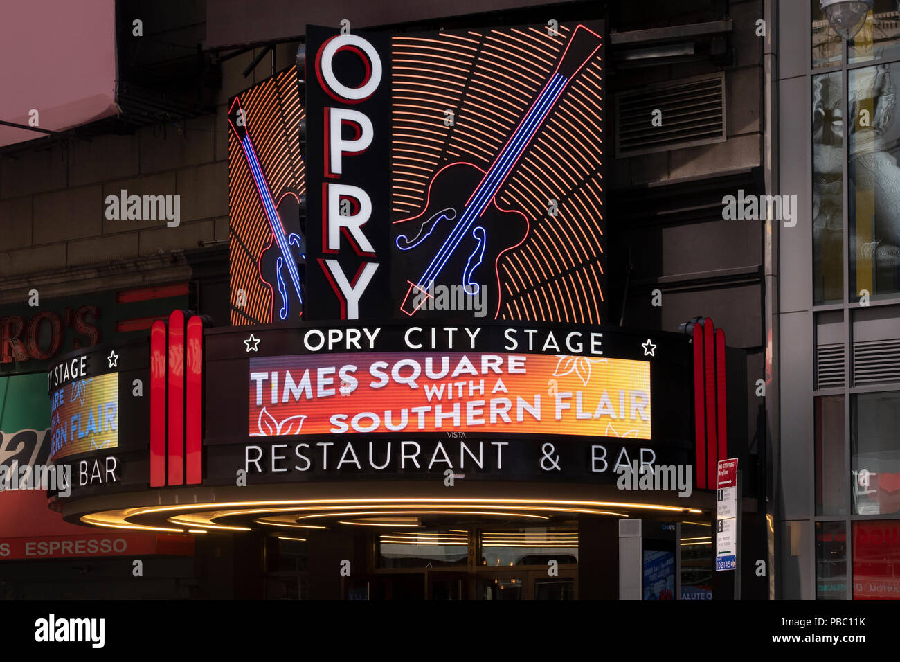 Country music in New York Broadway theater district Stock Photo - Alamy