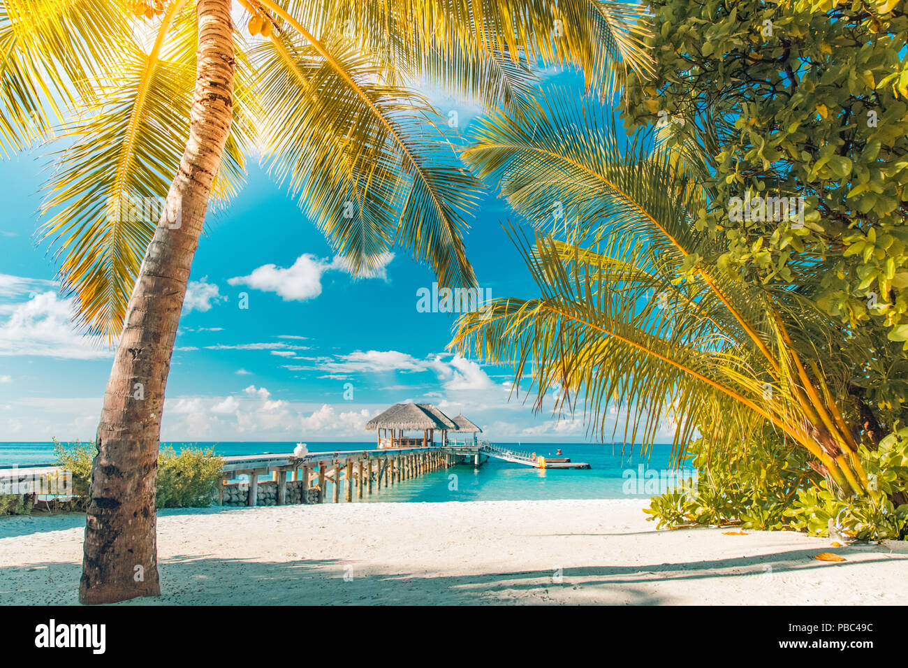 Beautiful Beach Summer Holiday And Vacation Concept Background Inspirational Tropical Landscape Design Tourism And Travel Design Stock Photo Alamy