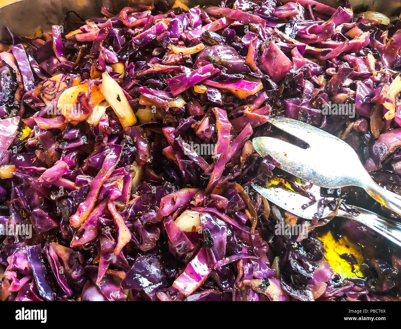 Stewed red cabbage. Studio Photo Stock Photo