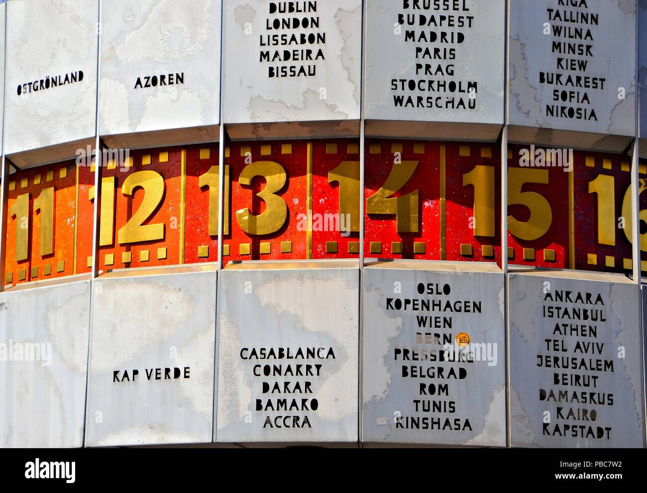 world time clock in Berlin Stock Photo - Alamy