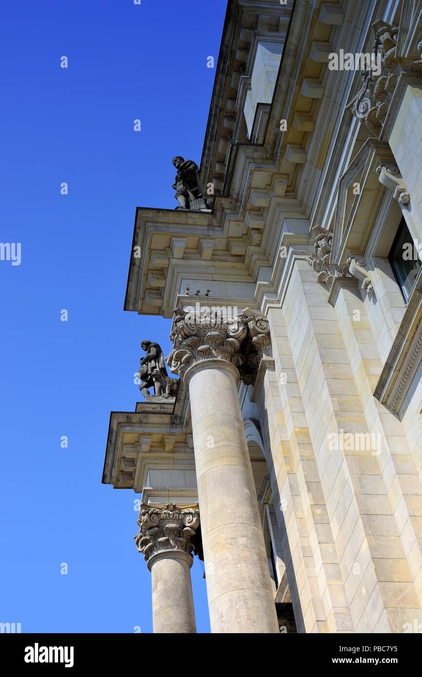 Detail of the Reichstag in Berlin Stock Photo