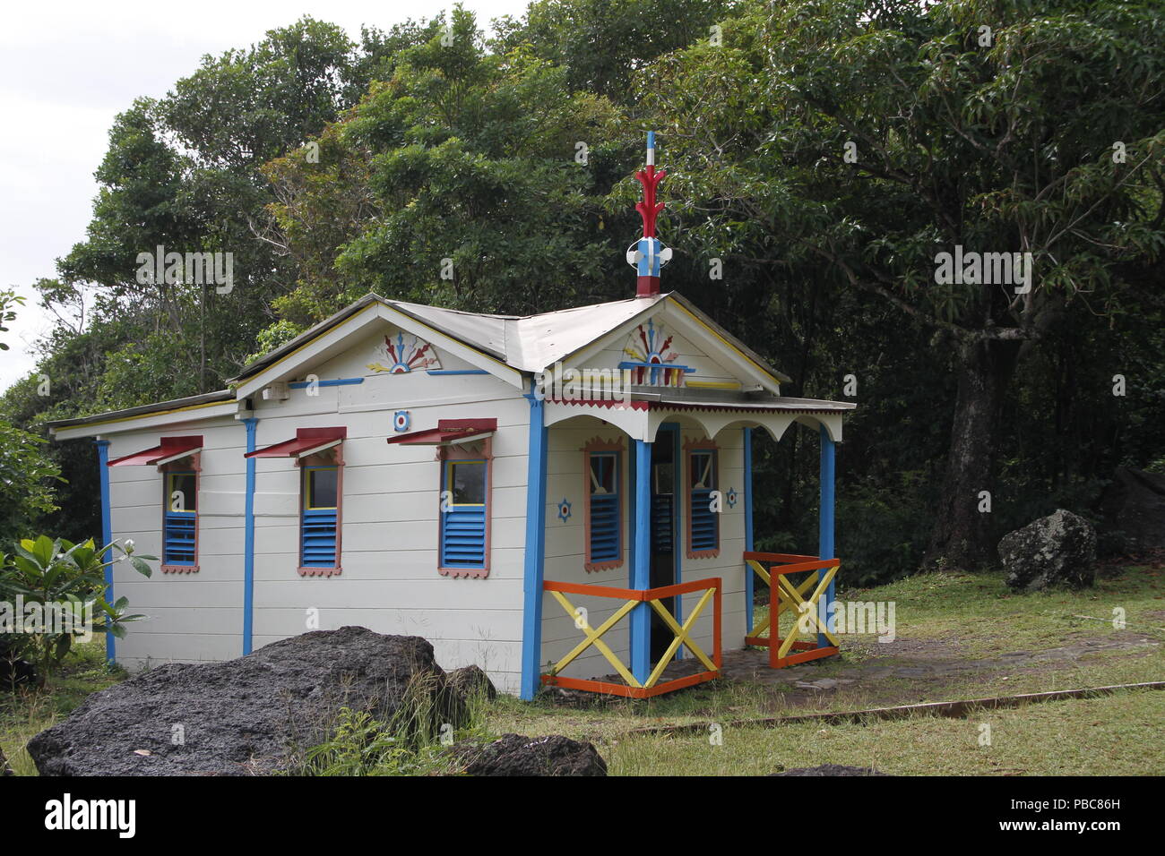 Maison du Bagnard at Anse Cafard, Le Diamant in Martinique (French West Indies), France Stock Photo