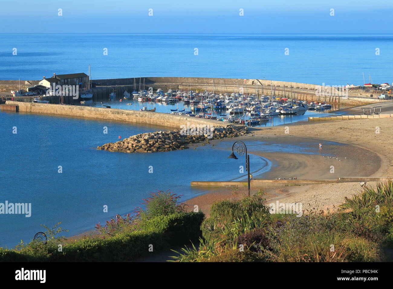 Harbour in Lyme Regis, Dorset called The Cobb Stock Photo