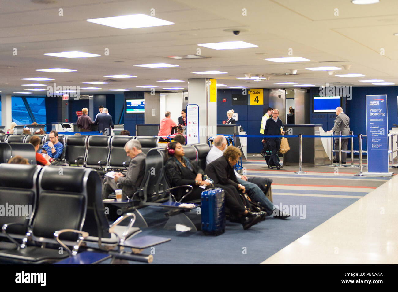 NEW YORK, USA SEP 21, 2015 Waiting area of the John F. Kennedy