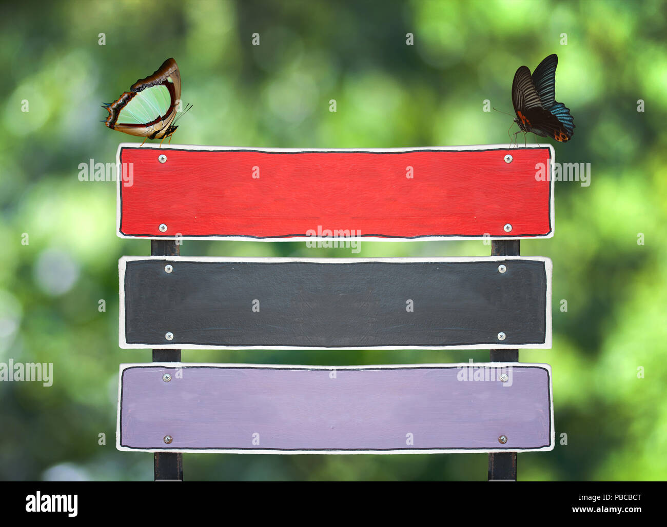 Butterfly on empty sign hi-res stock photography and images - Alamy