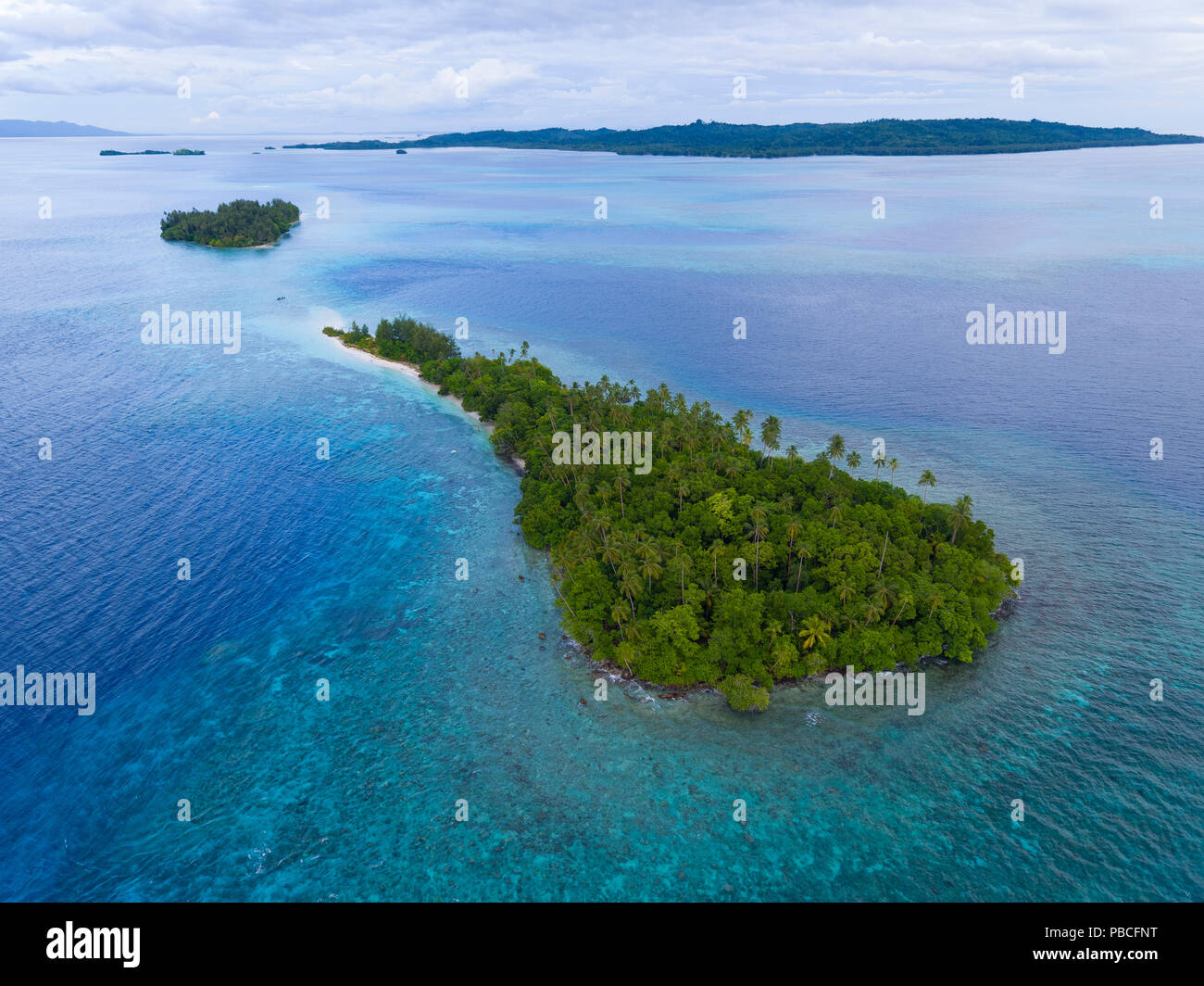 Aerial image of Njari Island, Solomon Islands Stock Photo