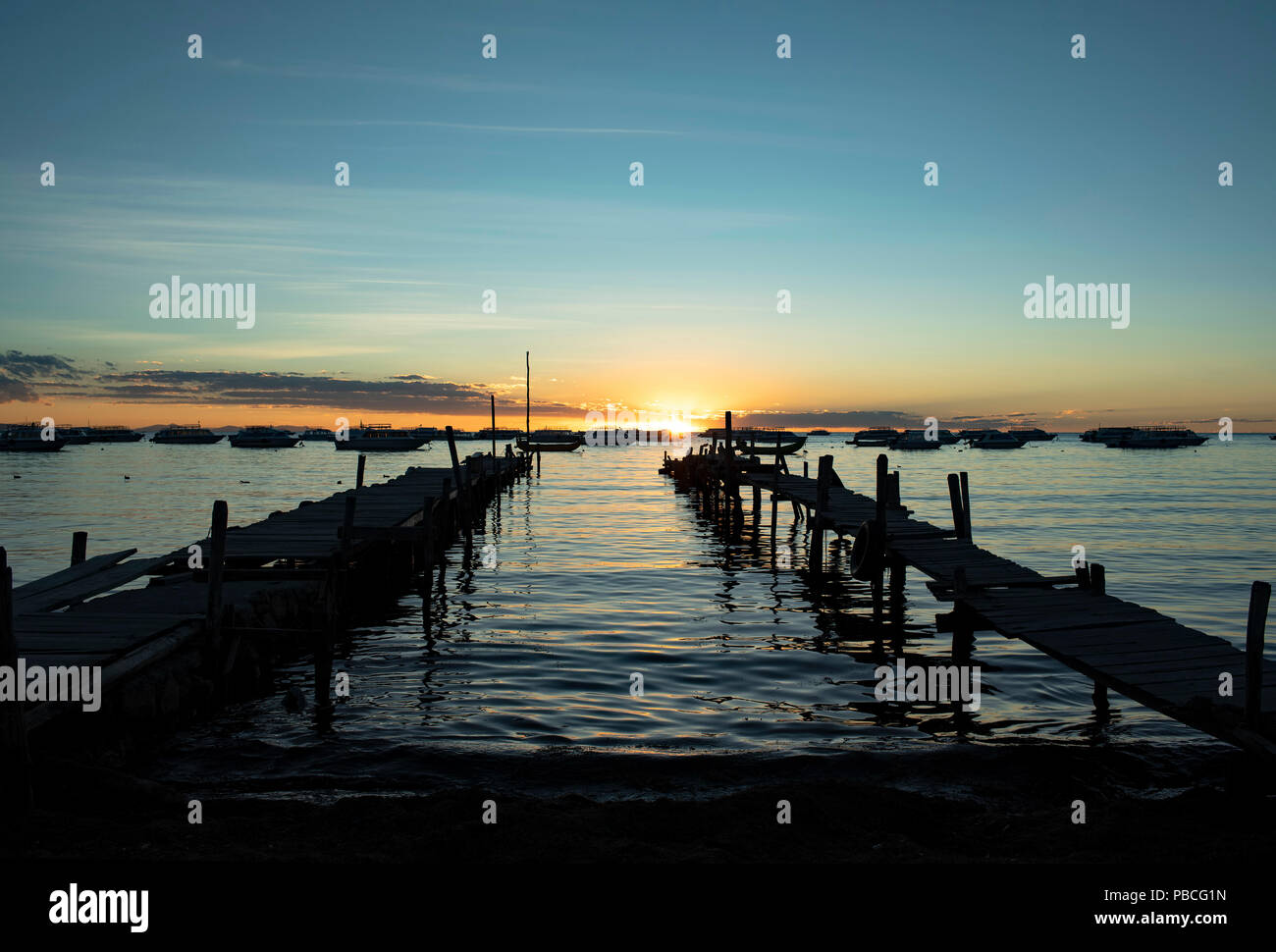 Rustic Jetty At Sunset Stock Photos &amp; Rustic Jetty At ...