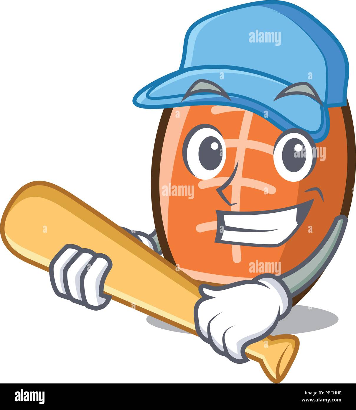 Playing baseball rugby ball character cartoon Stock Vector Image & Art -  Alamy