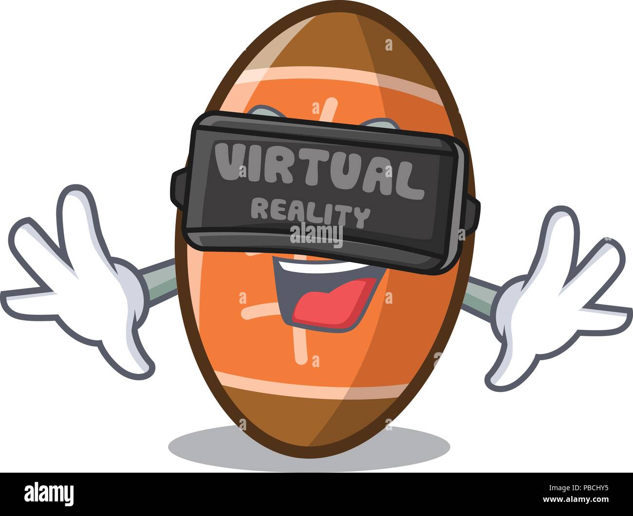Virtual reality rugby ball mascot cartoon Stock Vector Image & Art - Alamy
