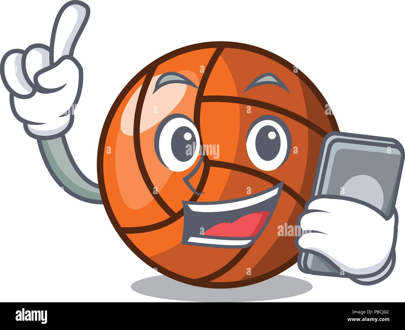 With phone volleyball character cartoon style Stock Vector Image & Art ...