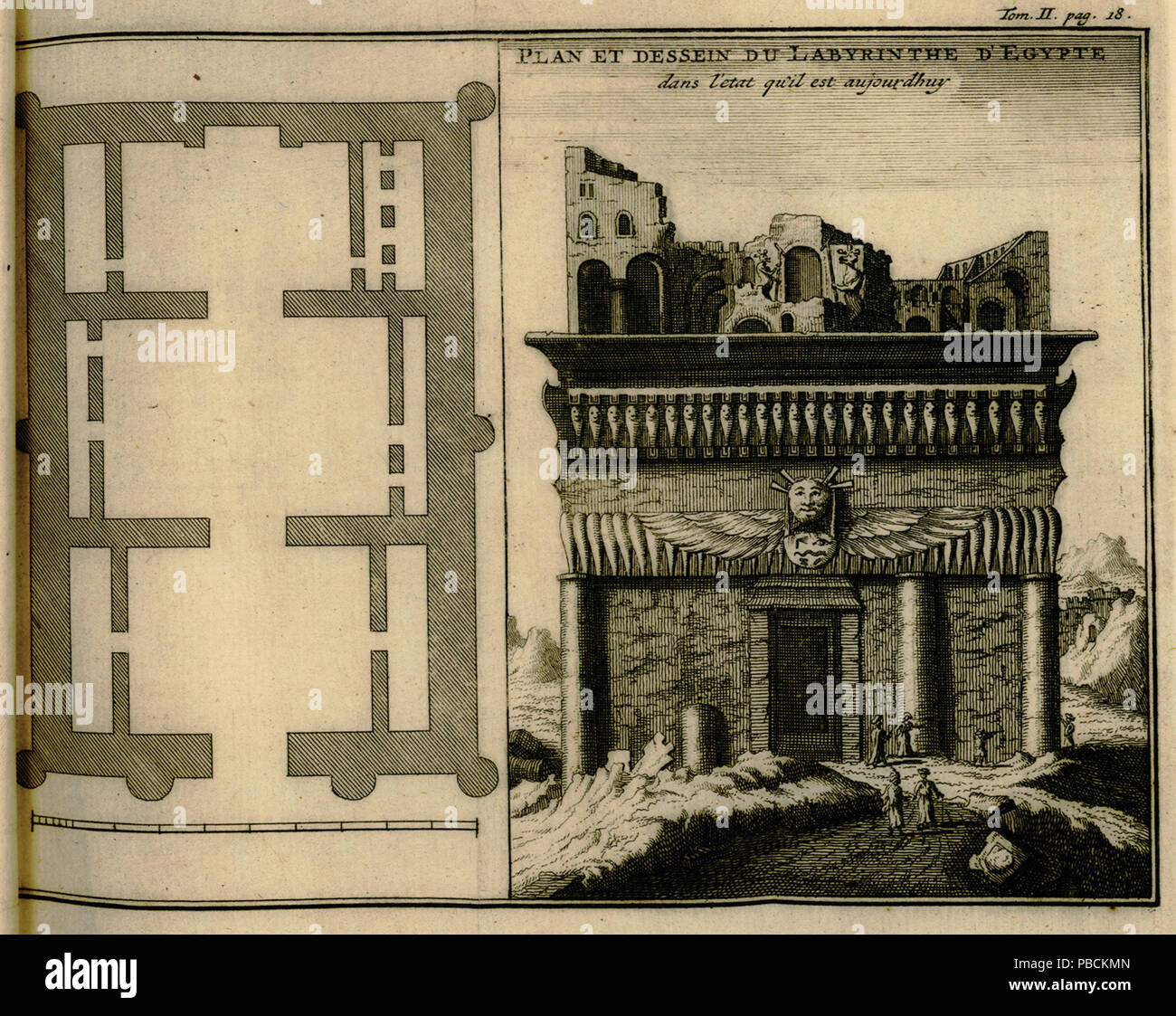 1203 Plan et dessein du labyrinthe d'Egypte dans l'etat qu'il est aujourhuy - Lucas Paul - 1720 Stock Photo