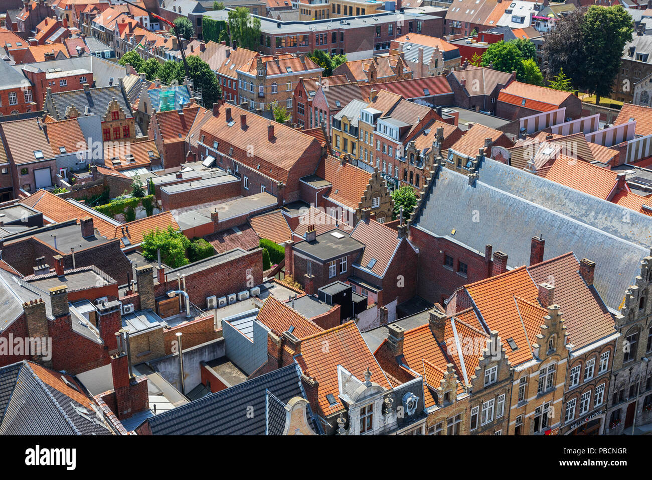 Rooftops in the village of Ypres, Belgium Stock Photo Alamy