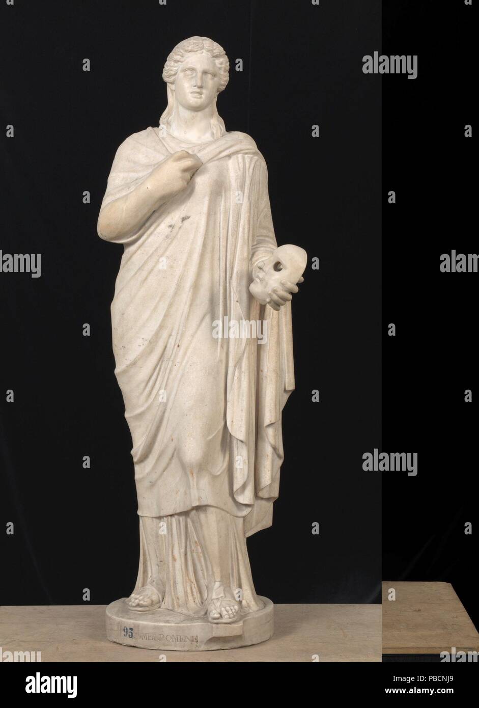 Anonymous / 'The Muse Melpomene'. XVIII century. White marble. Museum: Museo del Prado, Madrid, España. Stock Photo