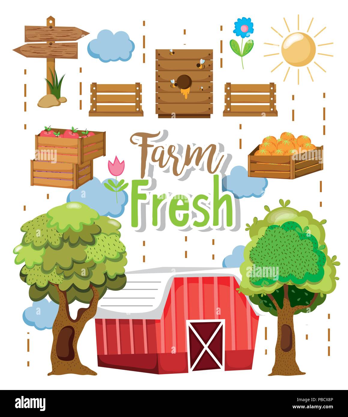 Farm fresh products Stock Vector Image & Art - Alamy