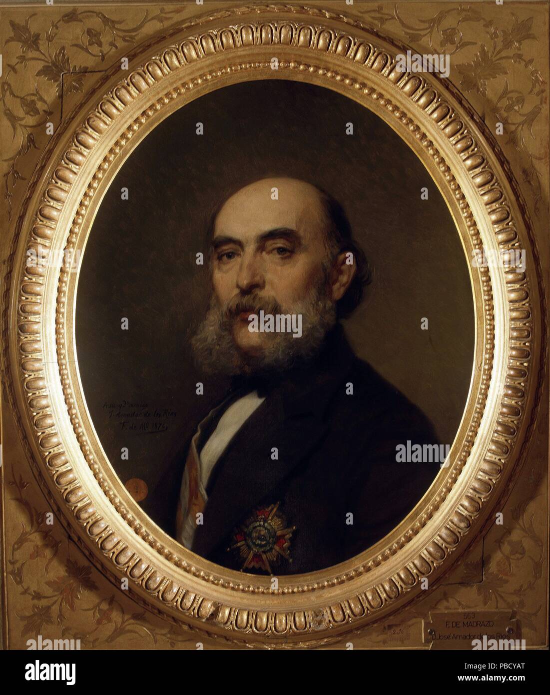 AMADOR DE LOS RIOS, JOSE. POLITICO ESPAÑOL . BAENA 1818 - 1878. OLEO DE FEDERICO DE MADRAZO, 1876. MUSEO ACADEMIA BELLAS ARTES SAN FERNANDO . MADRID. SFGP / © KORPA. Stock Photo