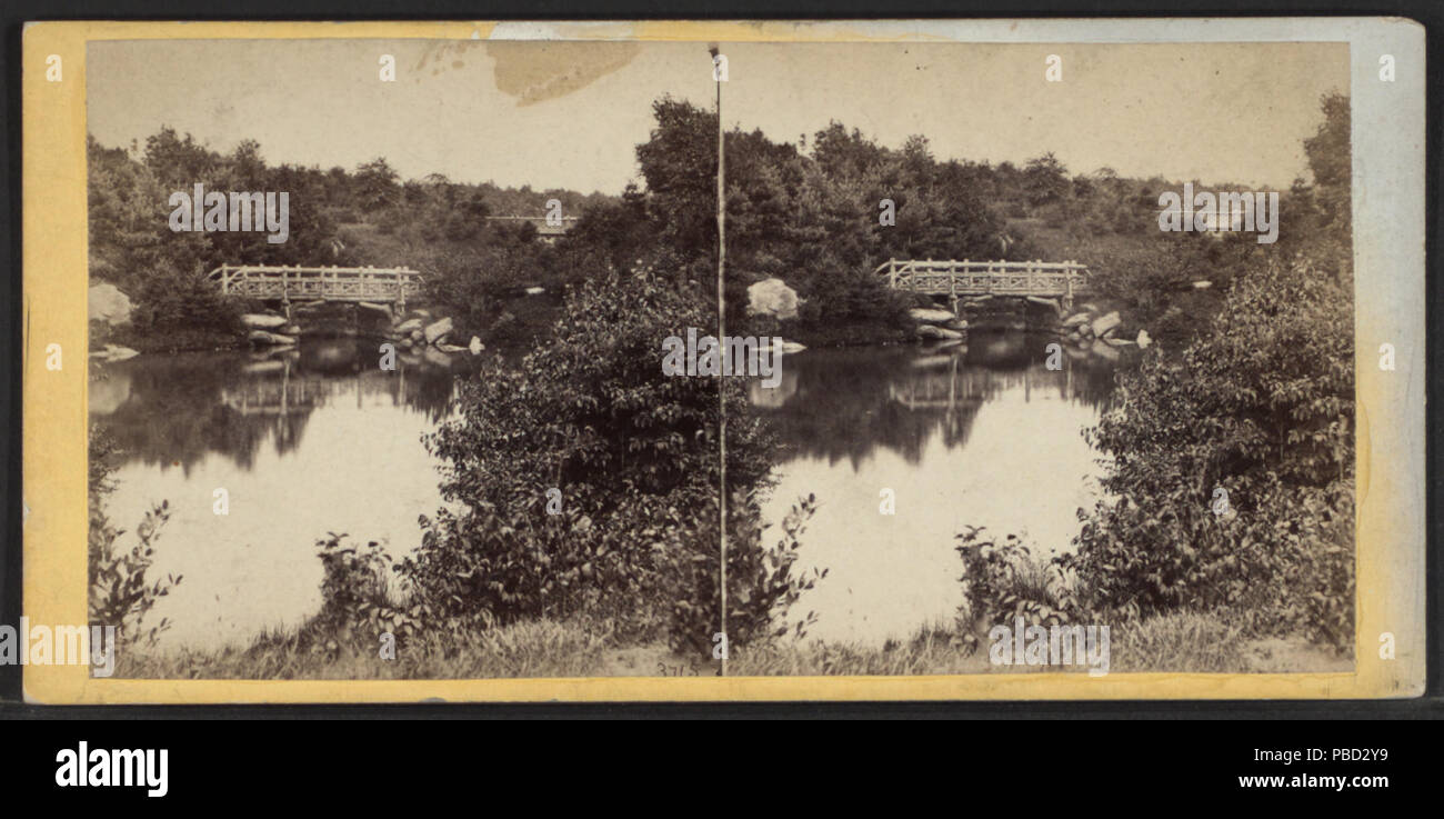 Rustic Public Bridge Sign 1279 Rustic Bridge, near the 8th Avenue, by T. C. Roche Stock Photo - Alamy