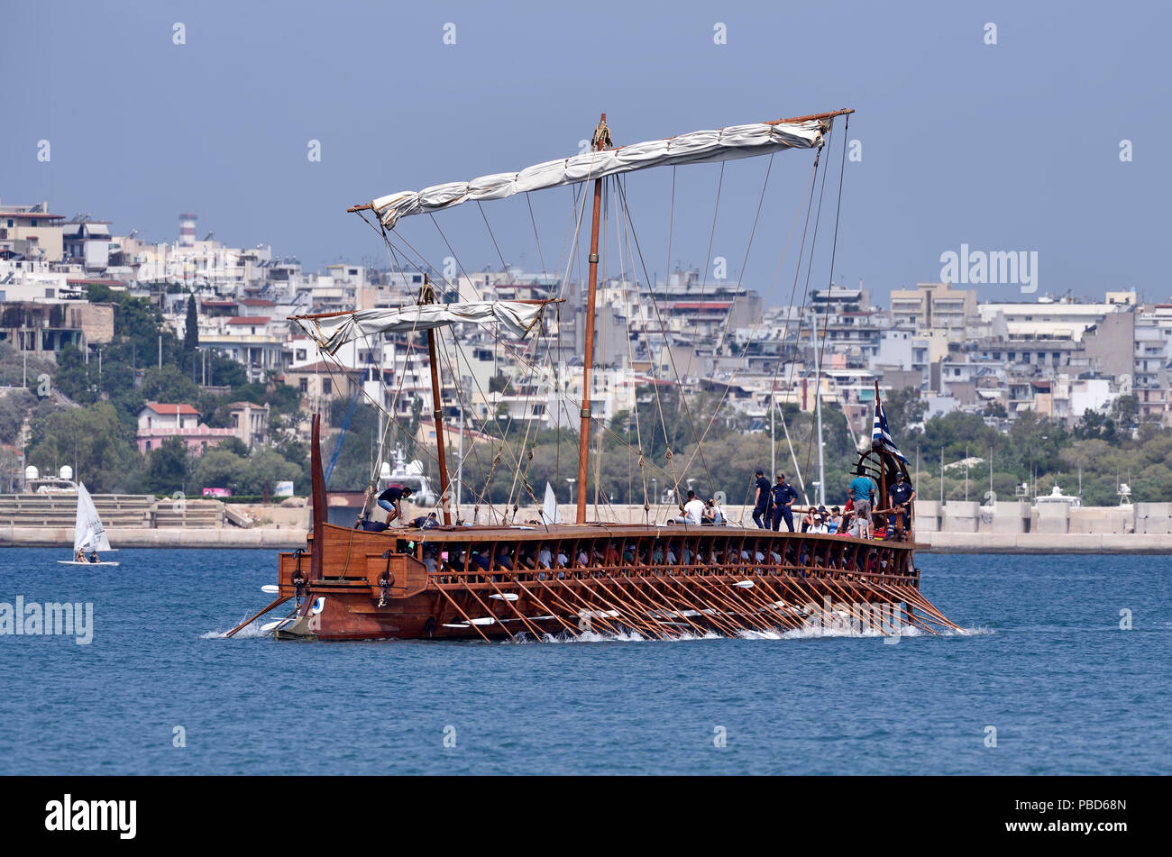 Trireme Olympias underway in Faliro, Athens, Greece Stock Photo - Alamy